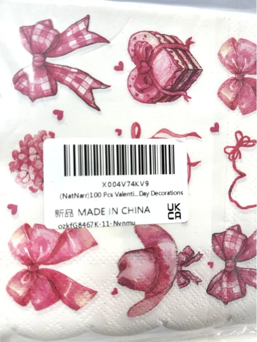 100pc Pink Bow Cowgirl Napkins Coquette Western Heart Horseshoe Hat Party Decor